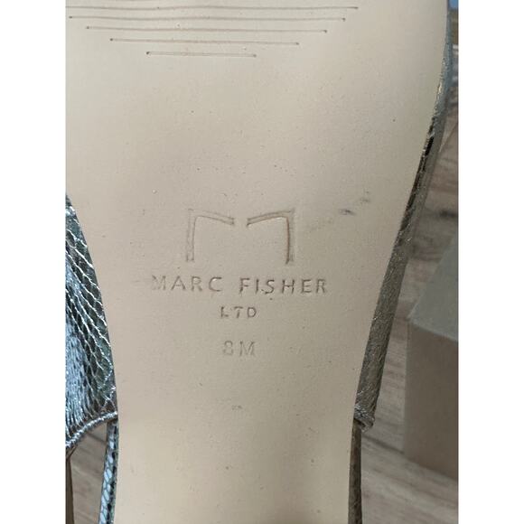 Marc Fisher LTD Womens Onna Square Toe Gold Slingback High Heel Pump Size 8 NWOB - Picture 11 of 12